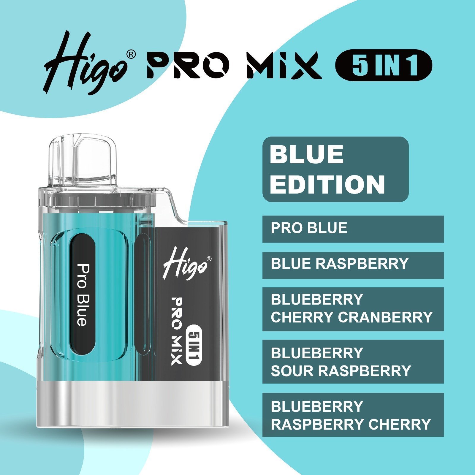 higo pro mix 5 in 1 – blue edition – 6000 puffs