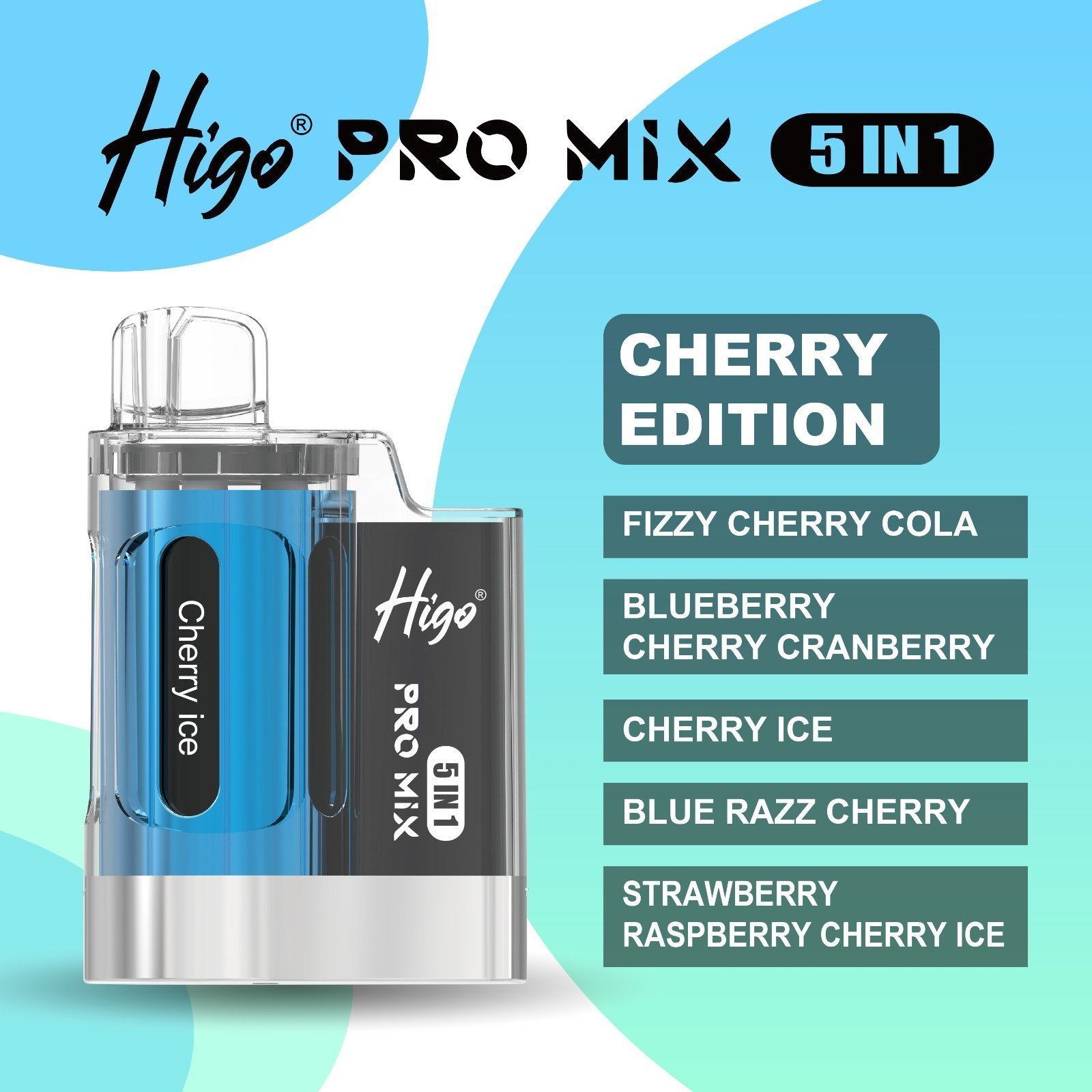 higo pro mix 5 in 1 – cherry edition – 6000 puffs