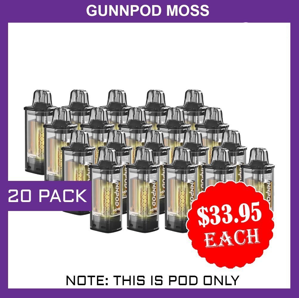gunnpod moss – 20 pack – 8000 puffs – pod only