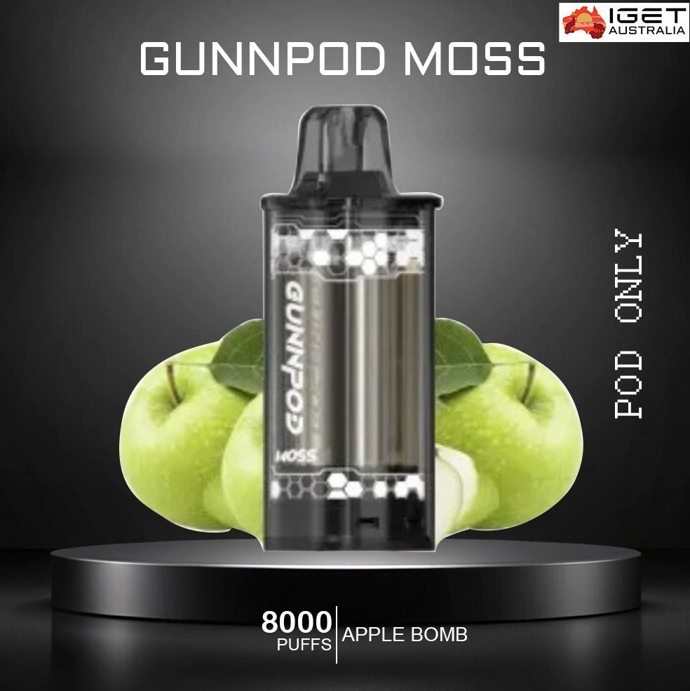 gunnpod moss – apple bomb – 8000 puffs – pod only