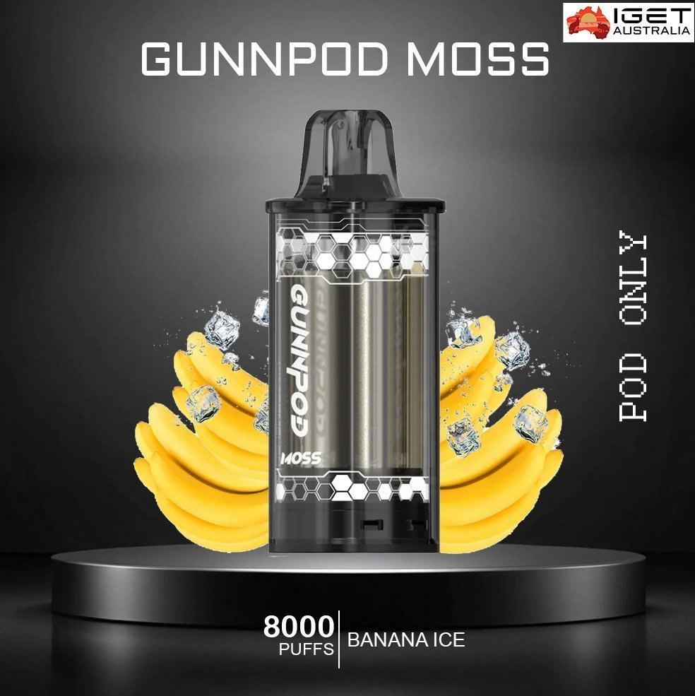 gunnpod moss – banana ice – 8000 puffs – pod only