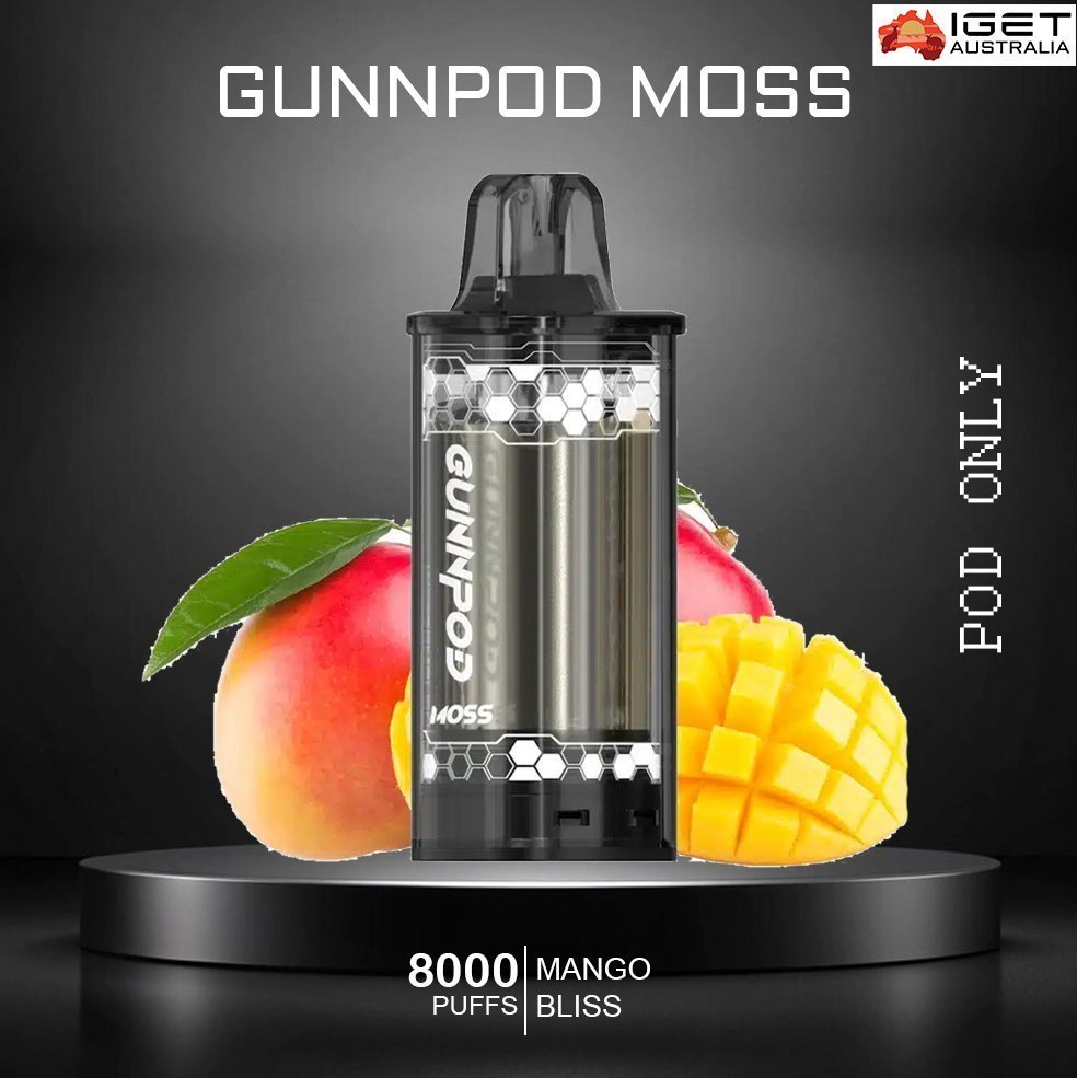 gunnpod moss – mango bliss – 8000 puffs – pod only