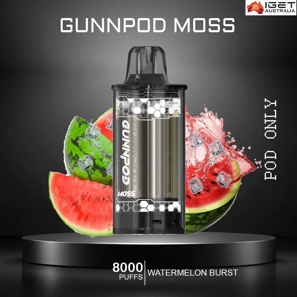 gunnpod moss – watermelon burst – 8000 puffs – pod only