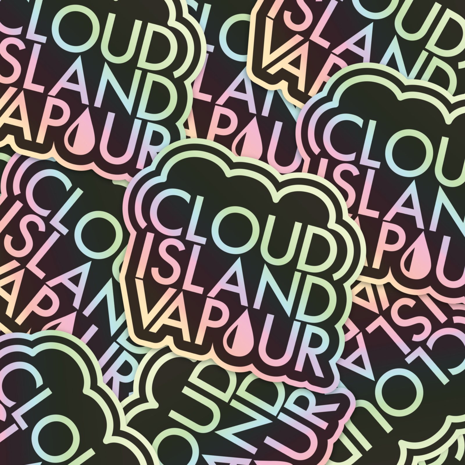 Holographic Sticker – CLOUD ISLAND VAPOUR