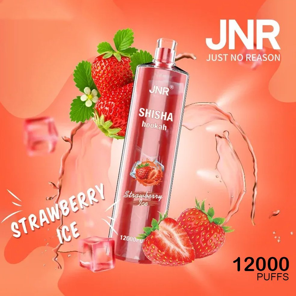 jnr shisha hookah – strawberry ice – 12000 puffs