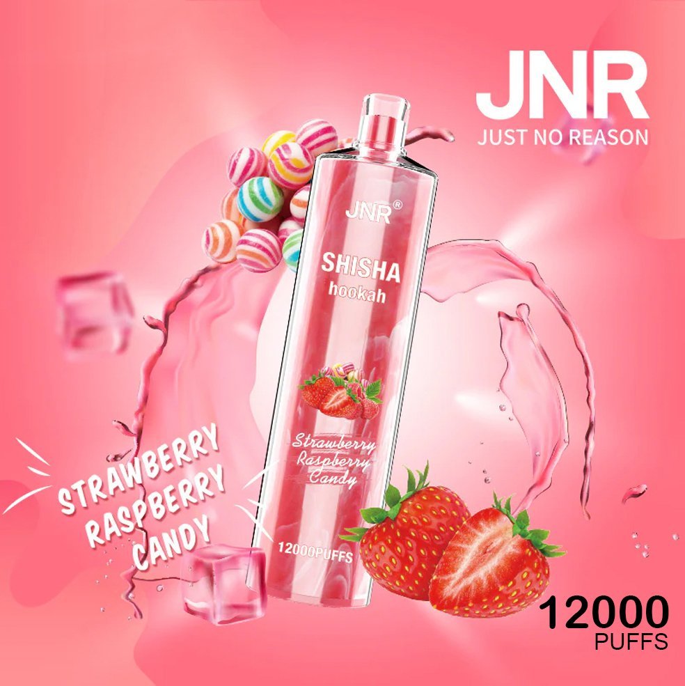 jnr shisha hookah strawberry raspberry candy – 12000 puffs