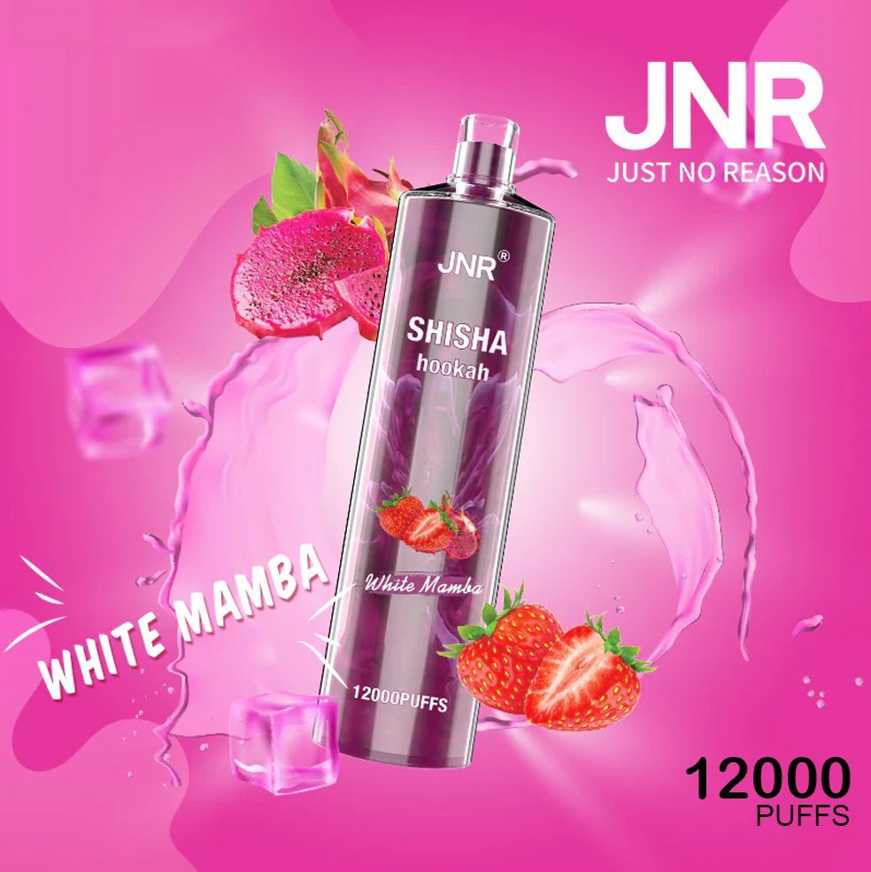 jnr shisha hookah – white mamba – 12000 puffs