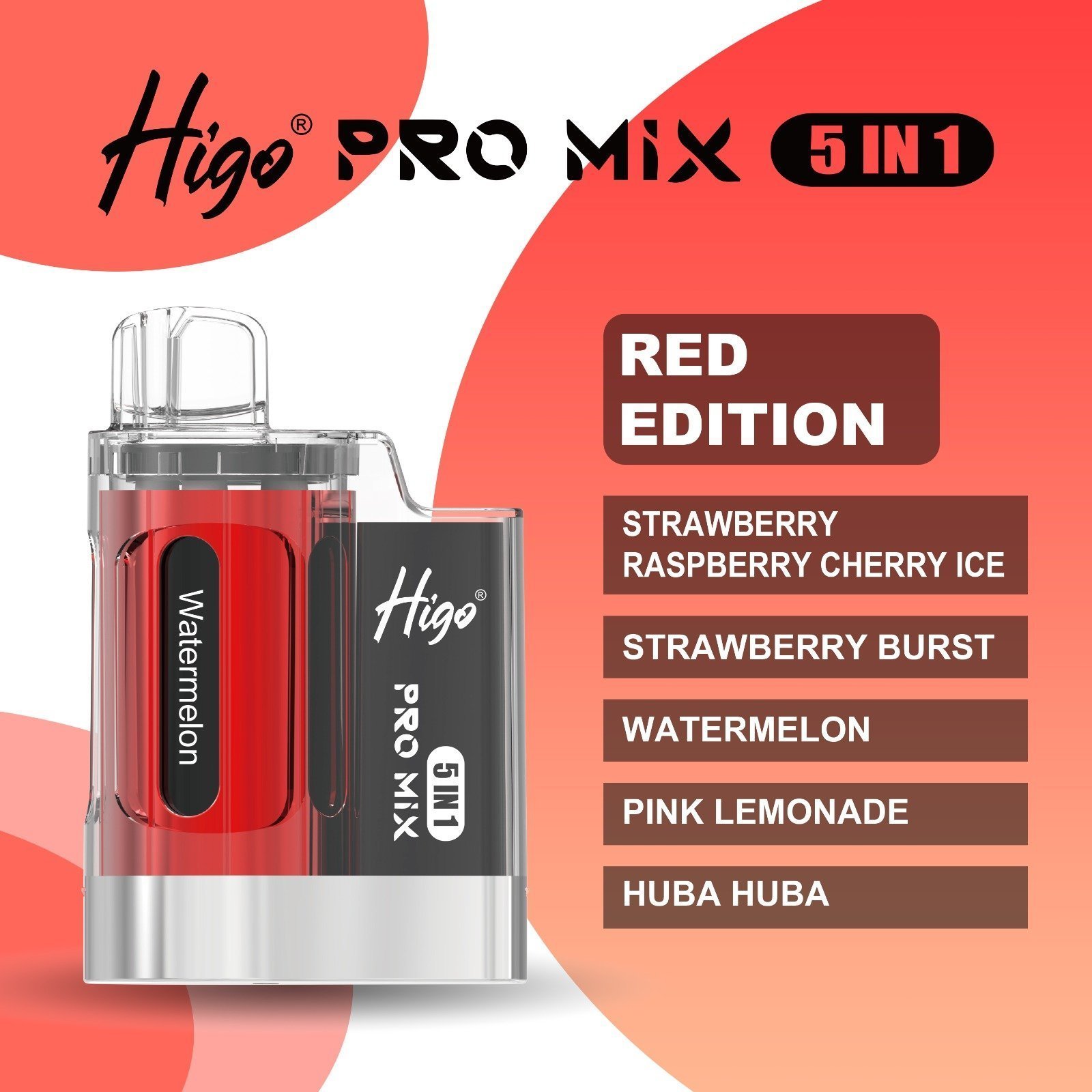 higo pro mix 5 in 1 – red edition – 6000 puffs