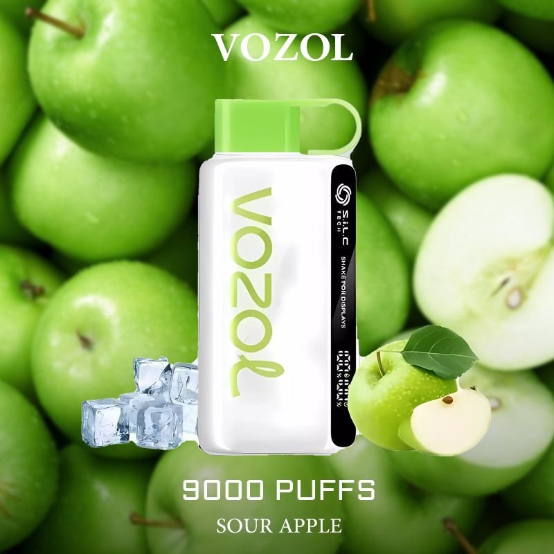 vozol sour apple – 9000 puffs